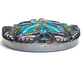 Teal / Purple Gem Czech Glass Iridescent CABOCHON (not a button) 18mm / 3/4"  # CZ-212C