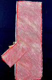 SIX PIECES 13.5" x 42", Full Red-White Shibori, Various Designs, Vintage Kimono Silk from Japan,  #120