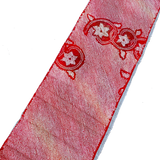 SIX PIECES 13.5" x 42", Full Red-White Shibori, Various Designs, Vintage Kimono Silk from Japan,  #120