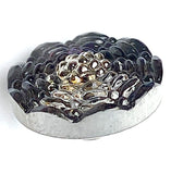 Indigo / Silver Small Infinity Flower Czech Glass Button 14mm  9/16"  # CZ-290