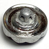 Indigo / Silver Small Infinity Flower Czech Glass Button 14mm  9/16"  # CZ-290