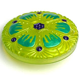 Re-Stocked, Large Lime Deco Flower Czech Glass 27mm Button 1-1/16"  #CZ-264