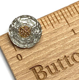 Silver and Gold, Small Infinity Flower Czech Glass Button 14mm / 9/16"  # CZ-294