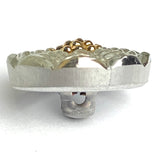 Silver and Gold, Small Infinity Flower Czech Glass Button 14mm / 9/16"  # CZ-294