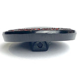 Black with Red Paisleys Border Large Czech Glass Button 27mm 1-1/16"  #CZ-214