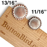 Copper Dots, White Mottled 13/16" Shank Back Metal Button  #SWC-67