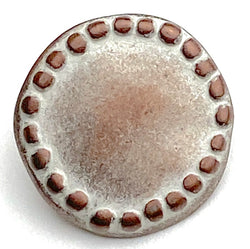 Copper Dots, White Mottled 13/16" Shank Back Metal Button  #SWC-67