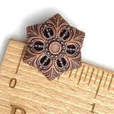 Re-Stocked Copper Snowflake Metal Button 13/16" Shank Back  #SWC-63