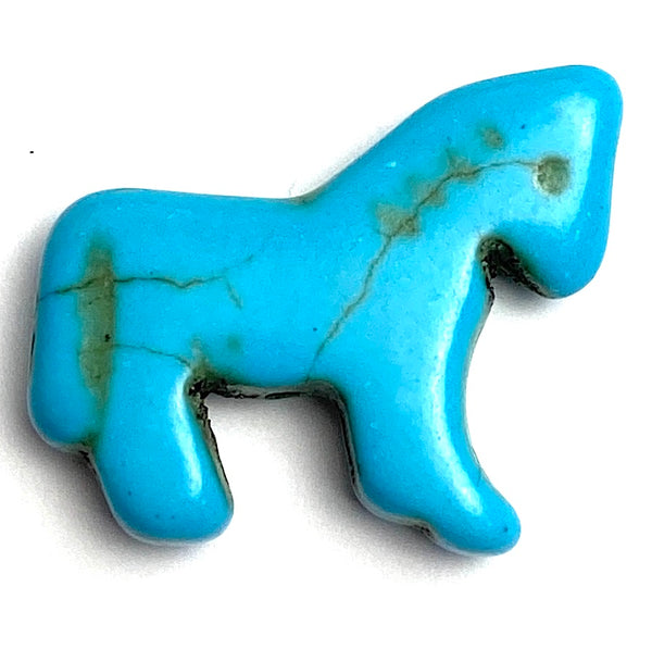 SALE Turquoise Horse Beads,  7/8" /  22mm, PACK OF FOUR Faux Turquoise  #LP-118