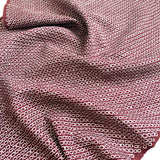 Burgundy All-Shibori Vintage Kimono Silk from Japan, 14" x 41" Piece, #ZP-34