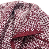 Burgundy All-Shibori Vintage Kimono Silk from Japan, 14" x 41" Piece, #ZP-34