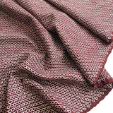Burgundy All-Shibori Vintage Kimono Silk from Japan, 14" x 41" Piece, #ZP-34
