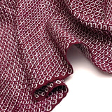 Burgundy All-Shibori Vintage Kimono Silk from Japan, 14" x 41" Piece, #ZP-34