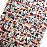 Leaf Study Vintage Meisen Kimono Silk Pieces from Japan, 13" x 59"  #ZP-35