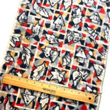 Leaf Study Vintage Meisen Kimono Silk Pieces from Japan, 13" x 59"  #ZP-35