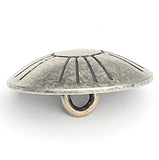 Sun Zia 3/4" Nickel Silver Medium Shine Shank Back Button, Thinner Black Lines  #SW-336B