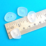 White Faux Seaglass Button, Tumbled Recycled Glass, 3/4" - 7/8"