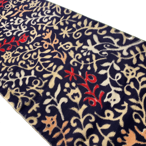 Blurry Swirlies Vintage Meisen Kimono Silk Pieces from Japan, 14" x 61"  #ZP-36