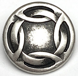 Woven Rim, 3/4" Shank Back Button, Silver Color 18mm  #FJ-53