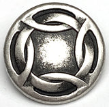 Woven Rim, 3/4" Shank Back Button, Silver Color 18mm  #FJ-53