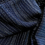 SALE  Cotton Crepe from Japan, Indigo Kasuri Stripe Lightweight + Drapey 42" Wide, By the Half Yard # NS-44