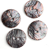Ancient Treasure 11/16" Gray/Copper "Primitive" Bronze-Dipped Greek Metal 2-Hole Button 17mm,  #L-698