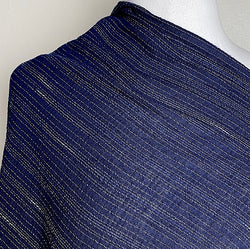 SALE  Cotton Crepe from Japan, Indigo Kasuri Stripe Lightweight + Drapey 42" Wide, By the Half Yard # NS-44