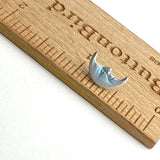 Sale, Moon Face Tiny Blue Pearl Button 1/2" Shank Back by Susan Clarke #SC-109