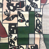 Treetop Windows, Vintage Meisen Kimono Silk Piece, 13" x 57" from Japan # ZP-37