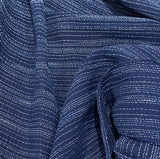 SALE  Cotton Crepe from Japan, Indigo Kasuri Stripe Lightweight + Drapey 42" Wide, By the Half Yard # NS-44