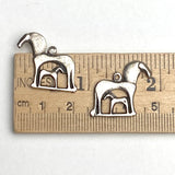 Re-Stocked, Horse With Foal Pewter Charm/Pendant, 7/8"  #L-117