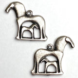 Re-Stocked, Horse With Foal Pewter Charm/Pendant, 7/8"  #L-117