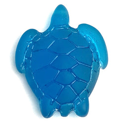 Blue Recycled Glass Sea Turtle Charm/Pendant, 1.25" x 1"  # L663
