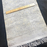Pastel Blue-Gray Chrysanthemums 'Faded' Print, Antique? Kimono Silk or Blend By the Yard #304