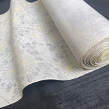 Pastel Blue-Gray Chrysanthemums 'Faded' Print, Antique? Kimono Silk or Blend By the Yard #304