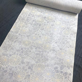 Pastel Blue-Gray Chrysanthemums 'Faded' Print, Antique? Kimono Silk or Blend By the Yard #304