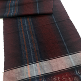 Intense Dark Plum/Indigo Ombre Melted Stripes, Rustic Slubby Vintage Kimono Silk Fro Japan By the Yard #305