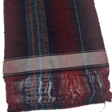 Intense Dark Plum/Indigo Ombre Melted Stripes, Rustic Slubby Vintage Kimono Silk Fro Japan By the Yard #305