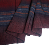 Intense Dark Plum/Indigo Ombre Melted Stripes, Rustic Slubby Vintage Kimono Silk Fro Japan By the Yard #305