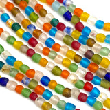 Recycled Glass Rustic Beads from Ghana, 7mm, Strand of 65+ Beads #GH-05