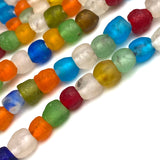 Recycled Glass Rustic Beads from Ghana, 7mm, Strand of 65+ Beads #GH-05