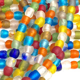 Recycled Glass Rustic Beads from Ghana, 7mm, Strand of 65+ Beads #GH-05