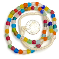 Recycled Glass Rustic Beads from Ghana, 7mm, Strand of 65+ Beads #MV-73