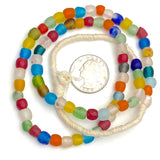 Recycled Glass Rustic Beads from Ghana, 7mm, Strand of 65+ Beads #GH-05