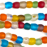 Recycled Glass Rustic Beads from Ghana, 7mm, Strand of 65+ Beads #GH-05