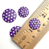 Purple Lavender Dots Plastic Button 9/16" or 11/16"