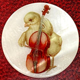 Re-Stocked Chick Playing Cello Large Pearl Shell Button 1-3/8"  #SC-1651