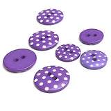 Purple Lavender Dots Plastic Button 9/16" or 11/16"