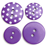 Purple Lavender Dots Plastic Button 9/16" or 11/16"
