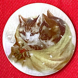Cats in Blanket Pearl Shell Button 1-3/8"  #SC-1653 Kitten, Kitty, by Susan Clarke